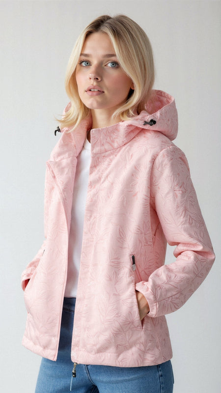 Bedruckte Draußen-Jacke mit Kapuze für Damen | Leichter, lässiger Windbreaker