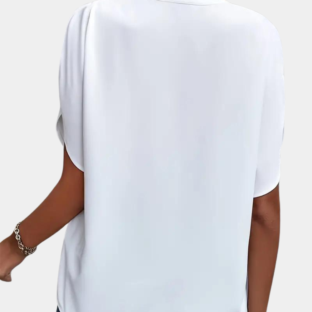 Damen Kurzarm Sommerbluse | V-Ausschnitt