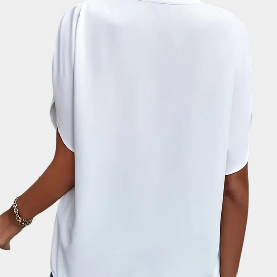 Damen Kurzarm Sommerbluse | V-Ausschnitt
