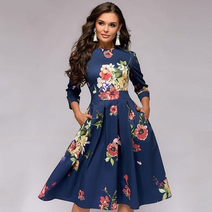 Klassisches A-Linien-Kleid | Midi für Damen