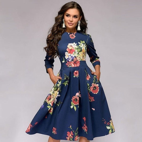 Klassisches A-Linien-Kleid | Midi für Damen