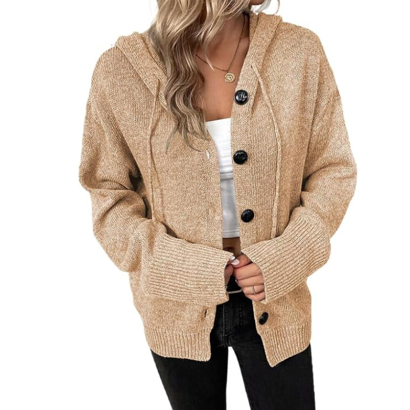 Warme Strickjacke für Damen | Button-Down