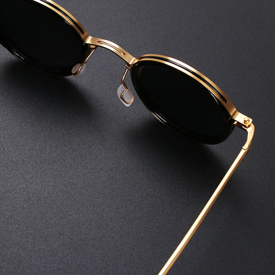 Weinlese-inspirierte Herren-Sonnenbrille | Rund