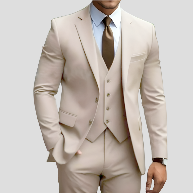 Dreiteiliger Schlanke Passform Anzug für Herren | Formales Hochzeits- und Business-Outfit