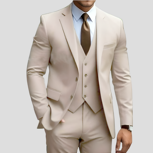 Dreiteiliger Schlanke Passform Anzug für Herren | Formales Hochzeits- und Business-Outfit