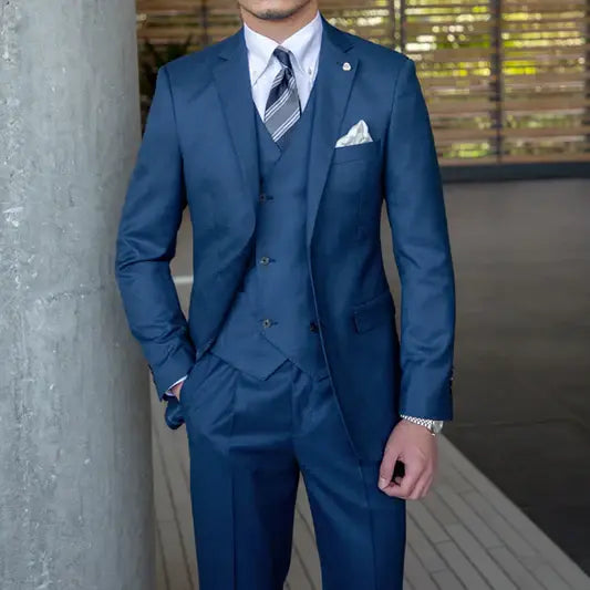 Herren Schlanke Passform Dreiteiliger Anzug | Business- und Hochzeitsoutfit