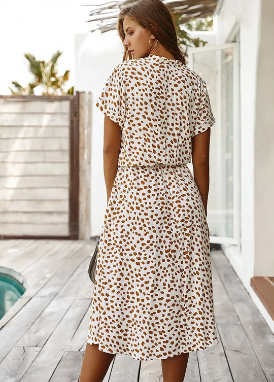Damen Kleid mit Kordelzug | Midi