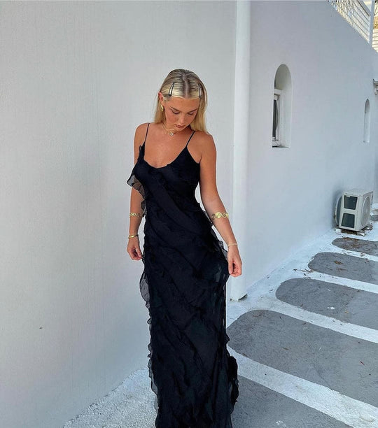 Elegantes Maxikleid für Damen | Rüschen