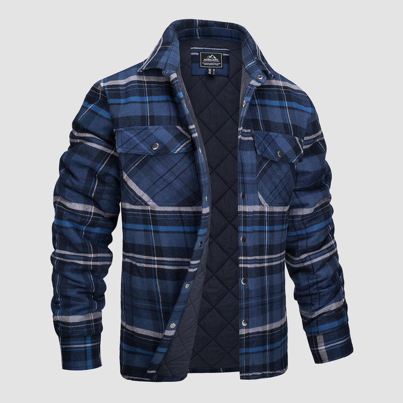 Herren Bomberjacke aus Kariertem Flanell