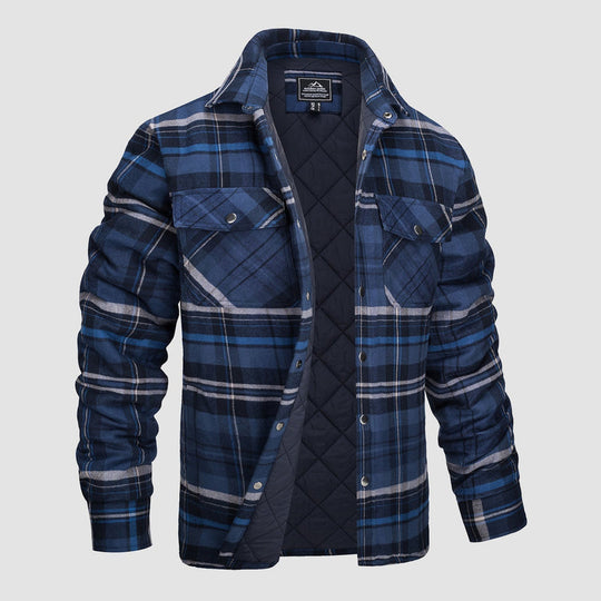 Herren Bomberjacke aus Kariertem Flanell