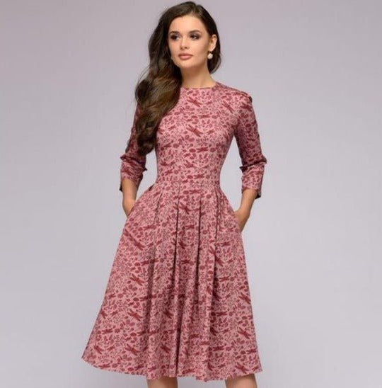 Klassisches A-Linien-Kleid | Midi für Damen