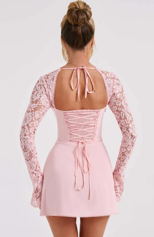 Elegantes Damen Minikleid aus Spitze | Trägerlos