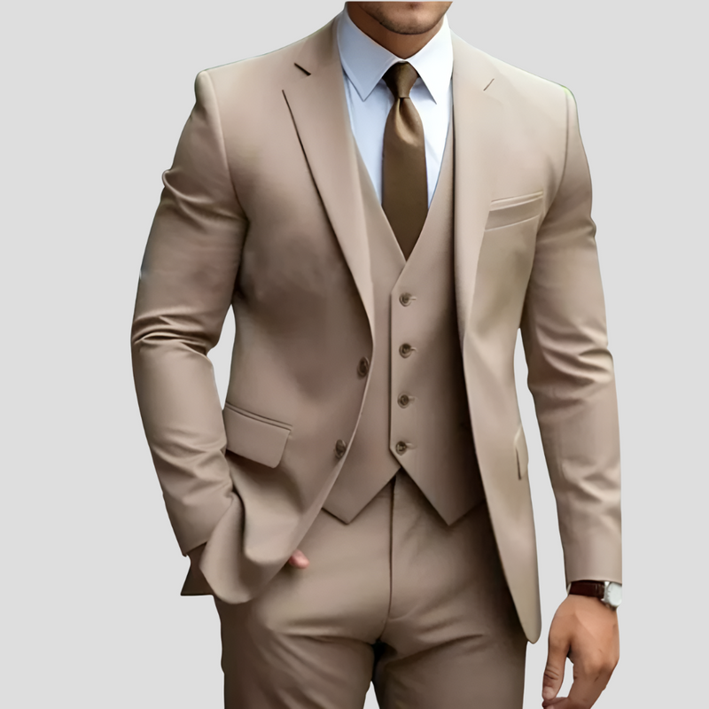 Dreiteiliger Schlanke Passform Anzug für Herren | Formales Hochzeits- und Business-Outfit