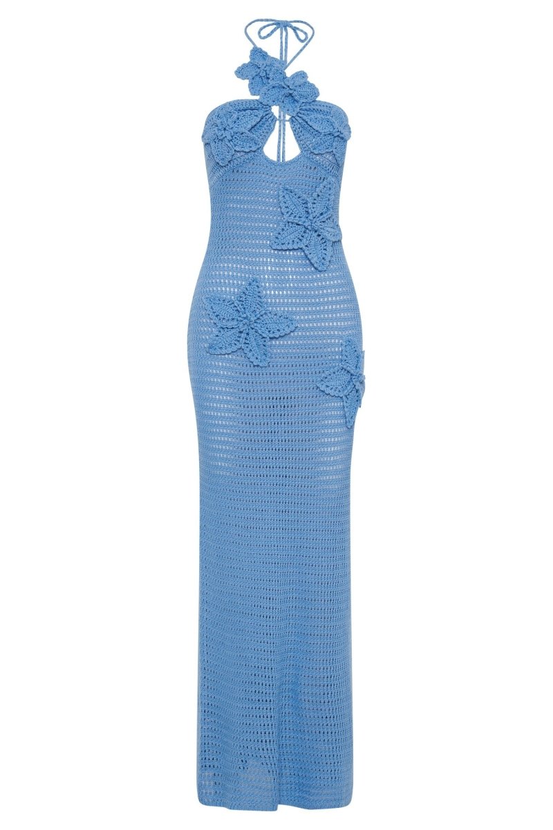 Florales Häkelkleid für Damen | Maxi