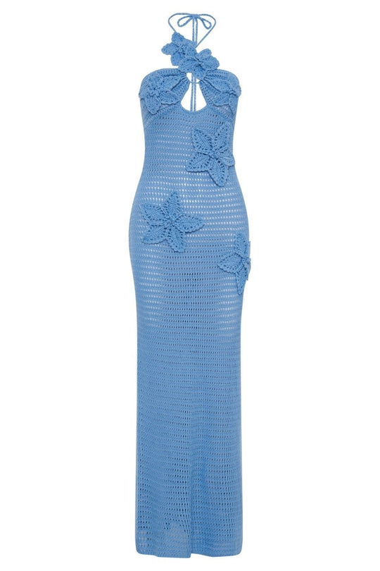 Florales Häkelkleid für Damen | Maxi