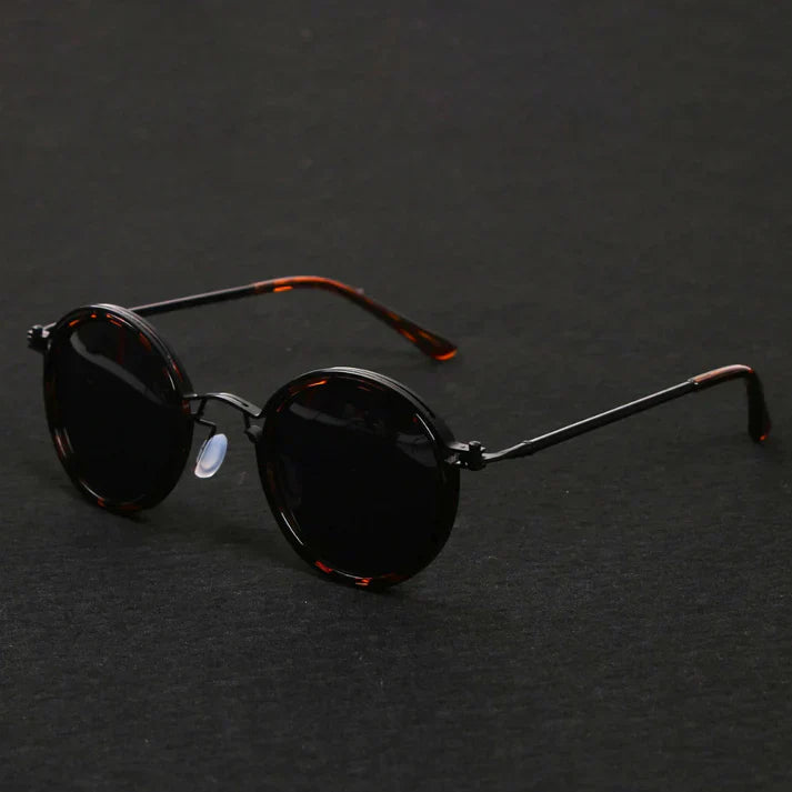 Weinlese-inspirierte Herren-Sonnenbrille | Rund