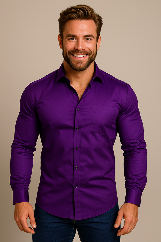 Klassisches Herren Hemd mit langen Ärmeln | Knitterarmes Businesshemd