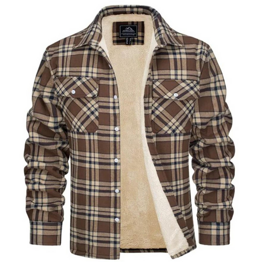 Herren Fleecegefütterte Karierte Jacke | Warme Winter Oberbekleidung
