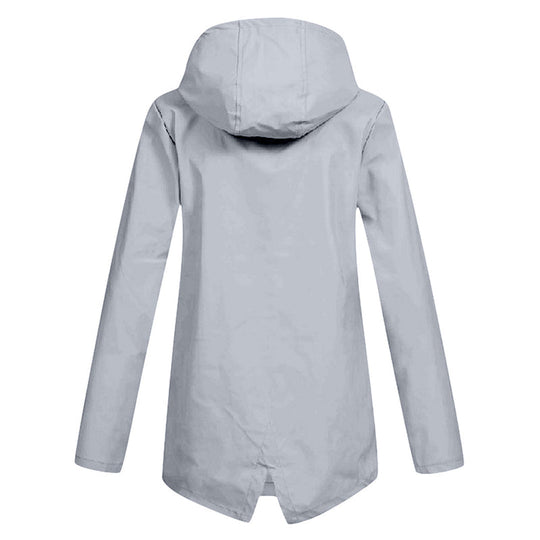 Langer Regenmantel mit Kapuze für Damen | Leichte Draußen-Bekleidung