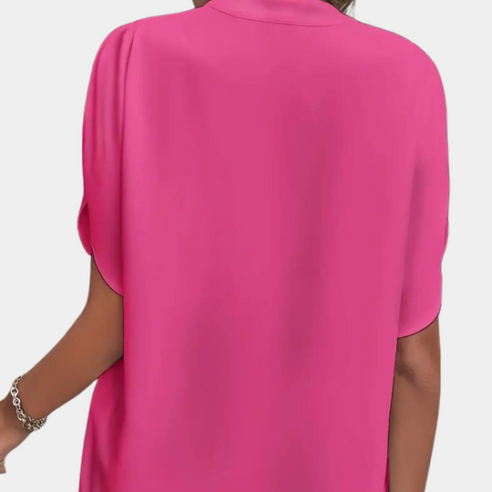 Damen Kurzarm Sommerbluse | V-Ausschnitt