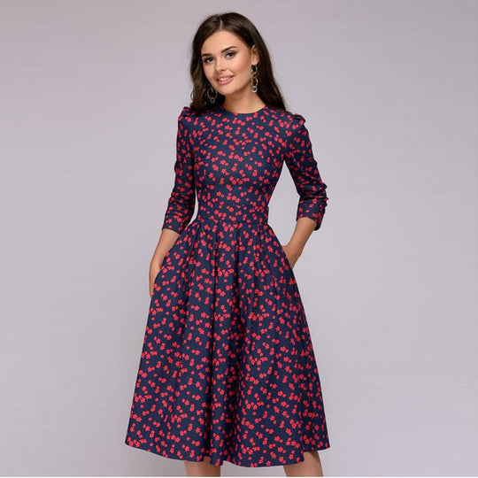 Klassisches A-Linien-Kleid | Midi für Damen