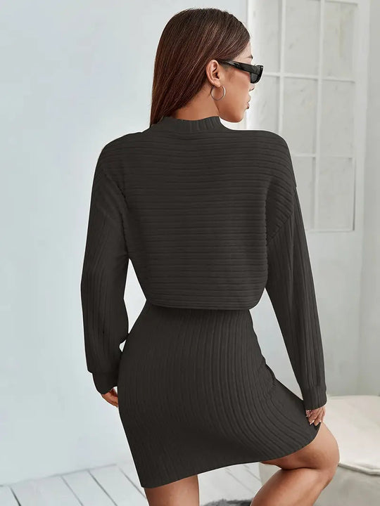 Damen Mini Bodycon Kleid | Zweiteilig