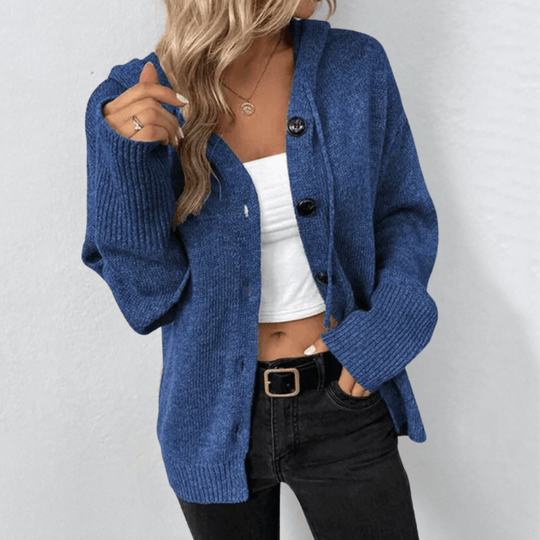 Warme Strickjacke für Damen | Button-Down