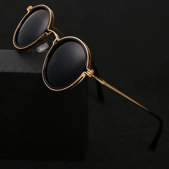Weinlese-inspirierte Herren-Sonnenbrille | Rund