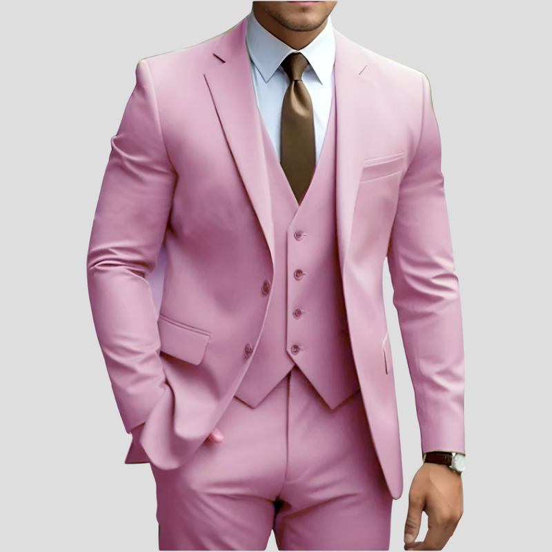 Dreiteiliger Schlanke Passform Anzug für Herren | Formales Hochzeits- und Business-Outfit