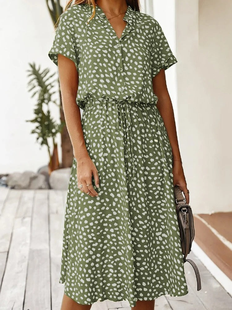 Damen Kleid mit Kordelzug | Midi