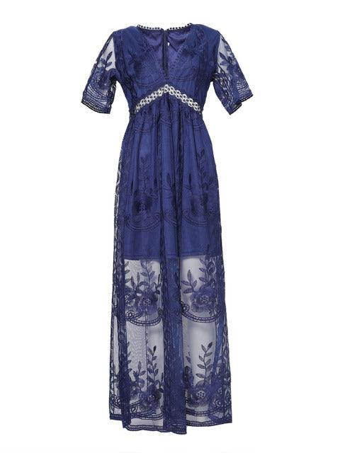 Damen Sommer Spitzenkleid | Maxi