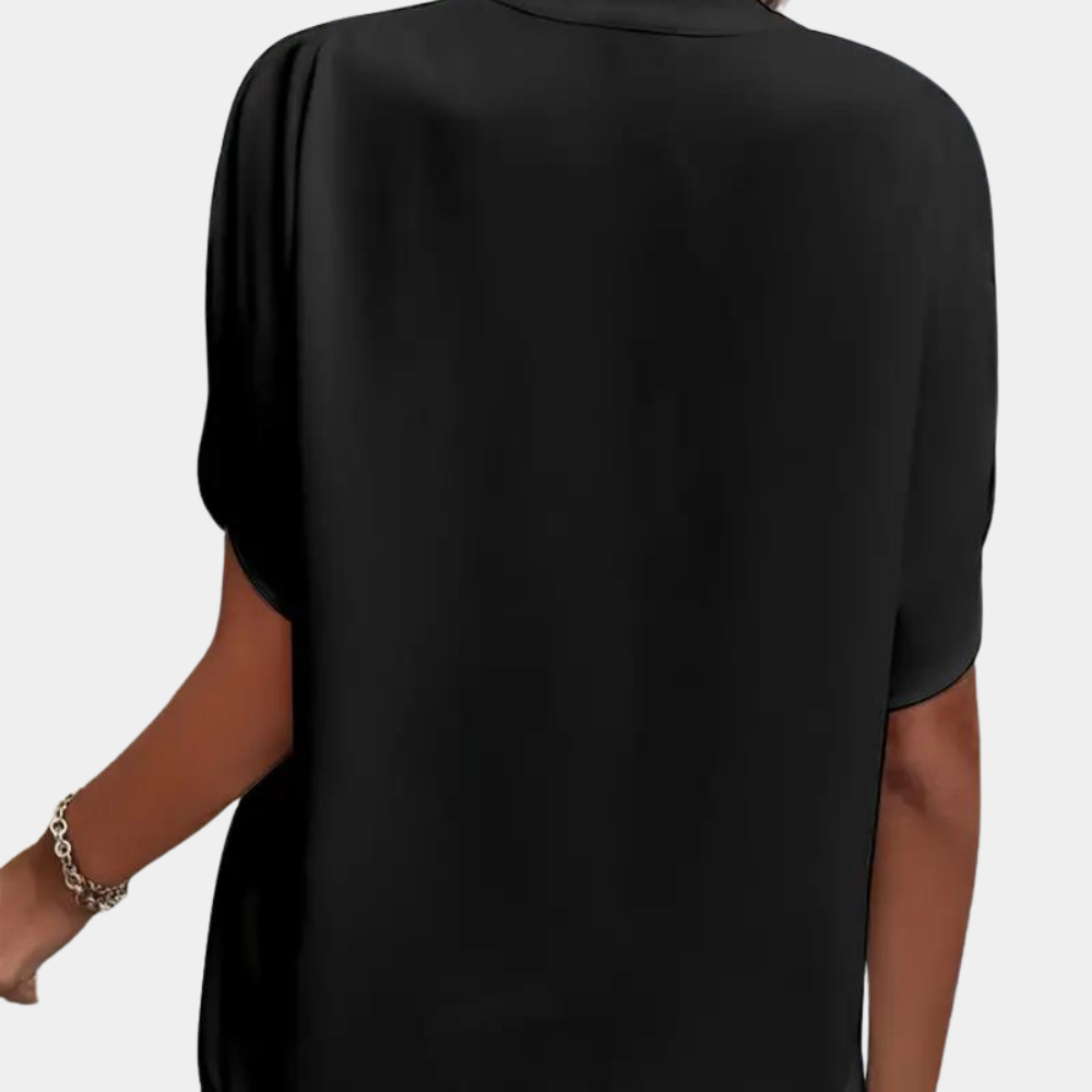Damen Kurzarm Sommerbluse | V-Ausschnitt