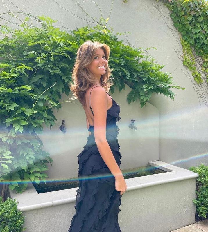 Elegantes Maxikleid für Damen | Rüschen