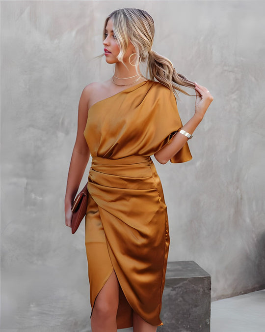 Damen Seiden Partykleid | Midi