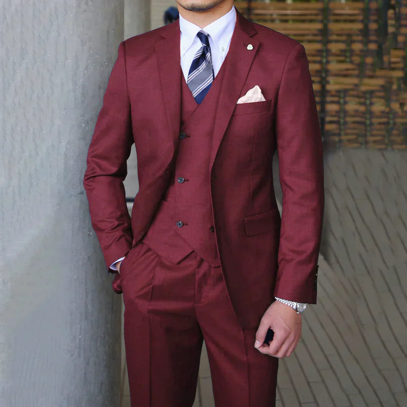 Herren Schlanke Passform Dreiteiliger Anzug | Business- und Hochzeitsoutfit