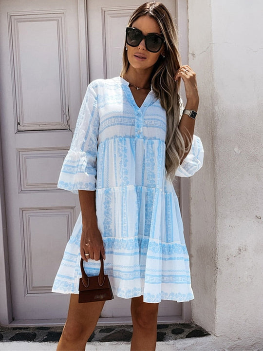 Damen Boho Kleid | Midi