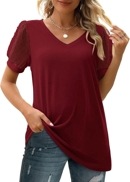 Damen V-Ausschnitt Bluse | Sommer
