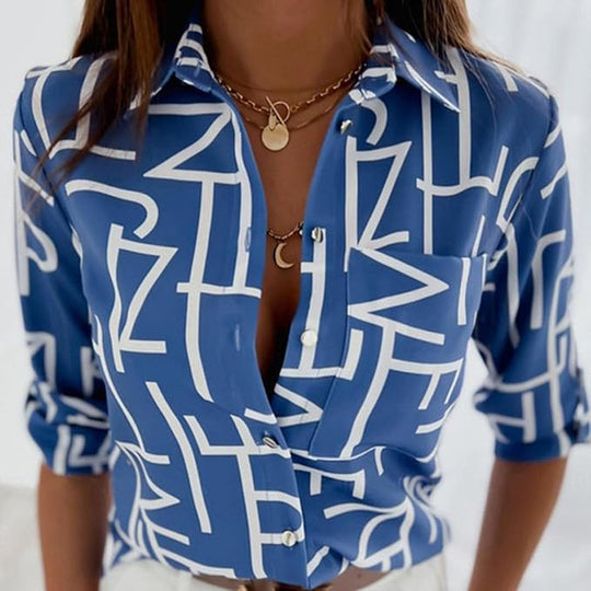 Damen Umlegekragen Bluse | Lässig