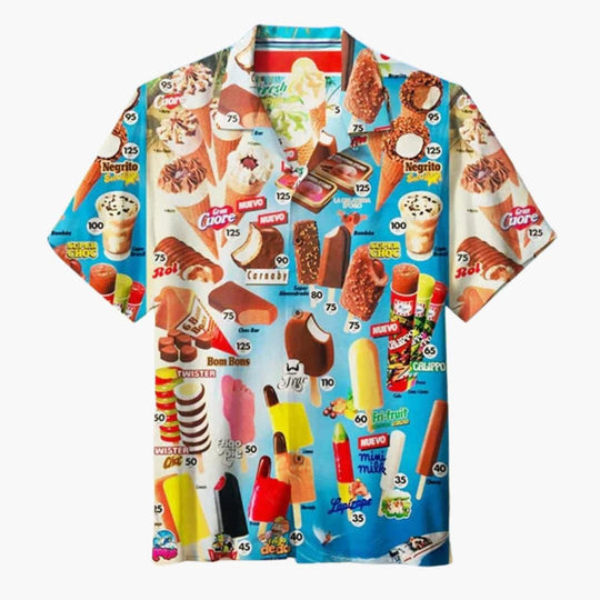 Herren Sommerhemd | Eiscreme Druck