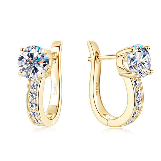 Moissanit-Ohrringe | 18K Gold plattiert Sterling Silber
