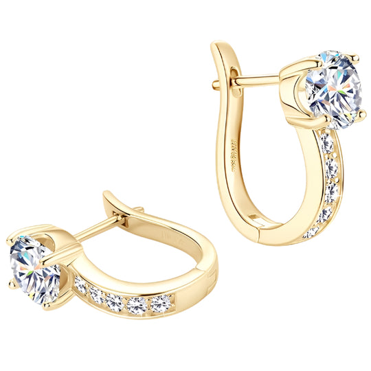 Moissanit-Ohrringe | 18K Gold plattiert Sterling Silber
