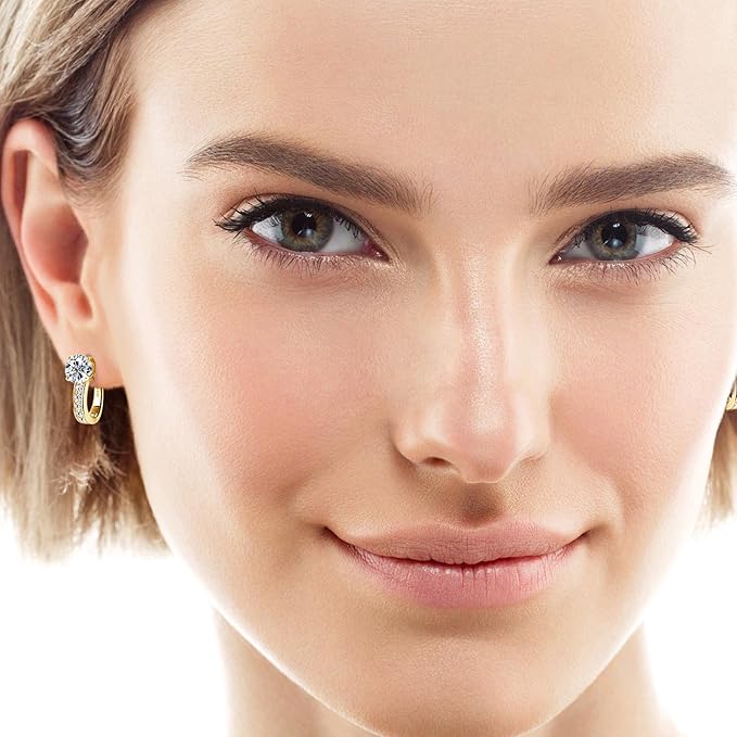 Moissanit-Ohrringe | 18K Gold plattiert Sterling Silber