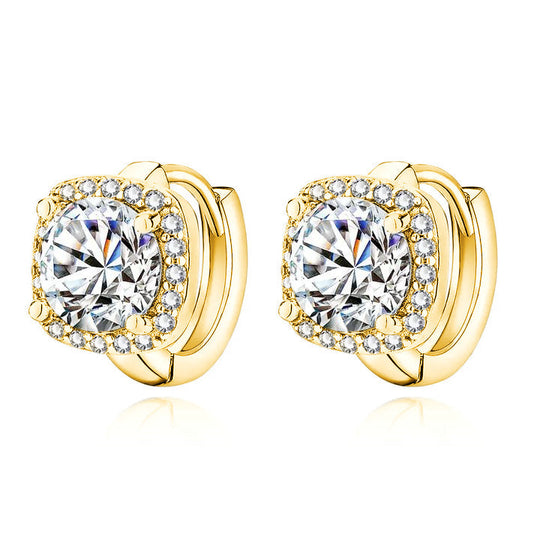 Vergoldete Cubic Zirkonia Ohrringe | Pflaster Hoop
