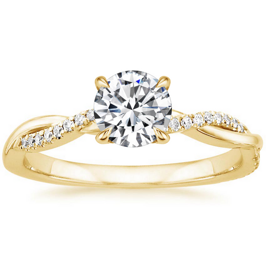 Runder Moissanit Ring für Damen | Twist-Band