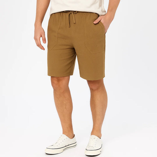 Herren Leinen Kurze Hosen für Sommer | Kordelzug