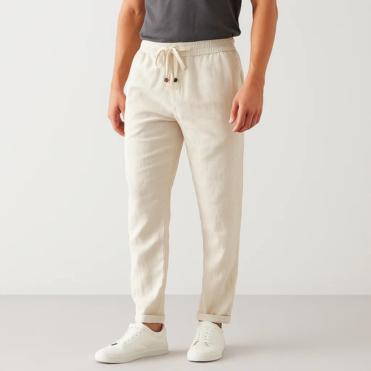 Herrenhose mit elastischem Bund und Kordelzug | Schmale Passform