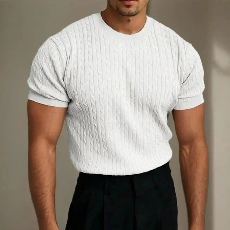 Stylisches Rippenstrickhemd für Herren | Sommer