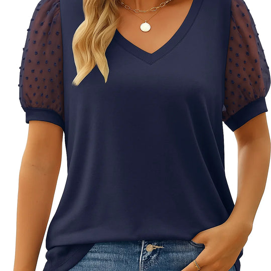 Damen V-Ausschnitt Bluse | Sommer