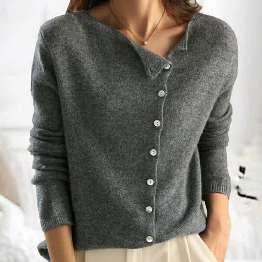 Damen Leichte Strickjacke mit O-Ausschnitt | Gestrickt