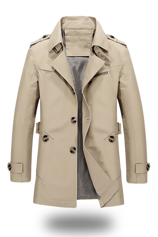 Klassischer Herren-Trenchcoat mit Umlegekragen